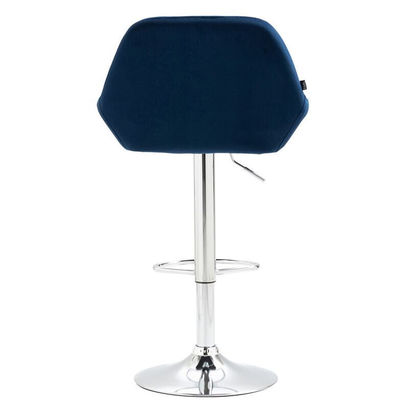 Braga fløjlsbetrukket barstol med justerbar højde og metalramme