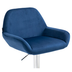 Braga fløjlsbetrukket barstol med justerbar højde og metalramme