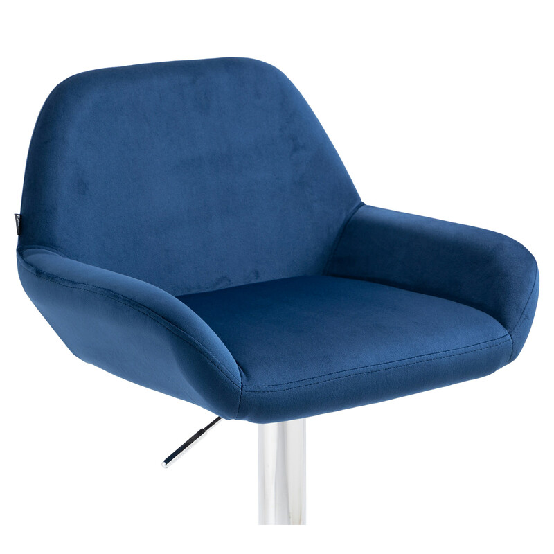 Braga fløjlsbetrukket barstol med justerbar højde og metalramme