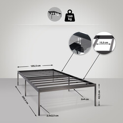 Fargo moderne metalseng med opbevaring i tre størrelser