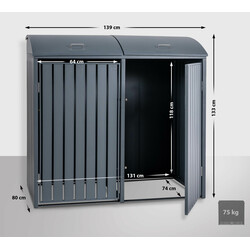 Holly affaldsbeskyttelse stilfuld praktisk 1-2 beholdere op til 240 liter