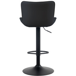 Moderne højdejusterbar barstol med drejesæde og sort ramme