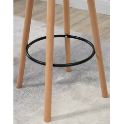 Rund skandinavisk ståbord i fyrretræ med sort eller hvid MDF-plade