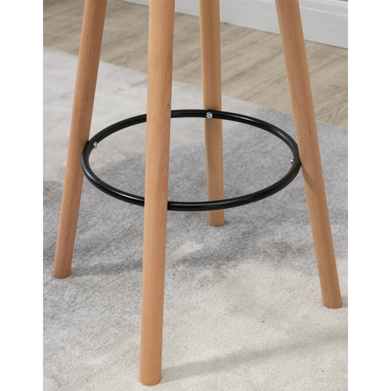 Rund skandinavisk ståbord i fyrretræ med sort eller hvid MDF-plade