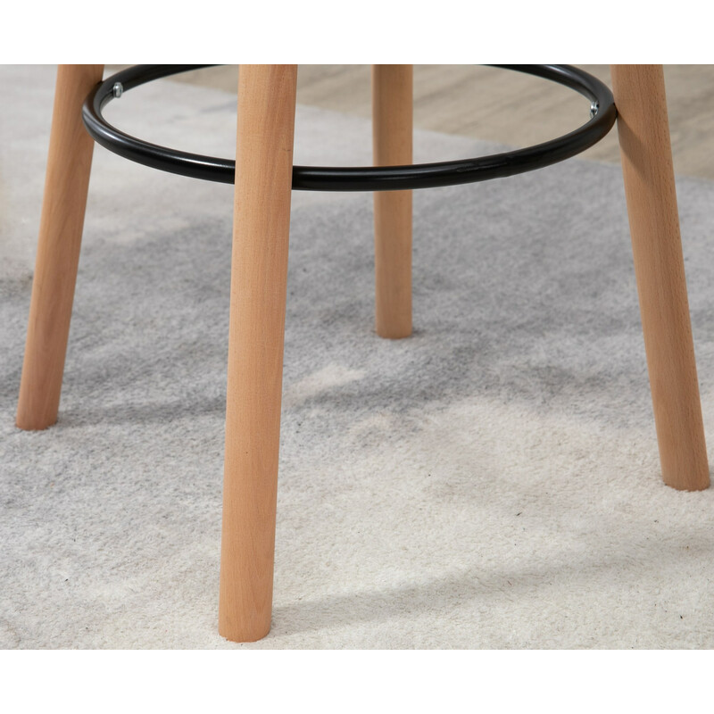 Rund skandinavisk ståbord i fyrretræ med sort eller hvid MDF-plade