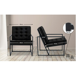 Elegant lænestol med fløjlsovertræk og robust metalramme