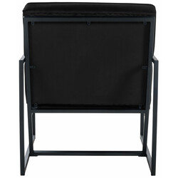 Elegant lænestol med fløjlsovertræk og robust metalramme