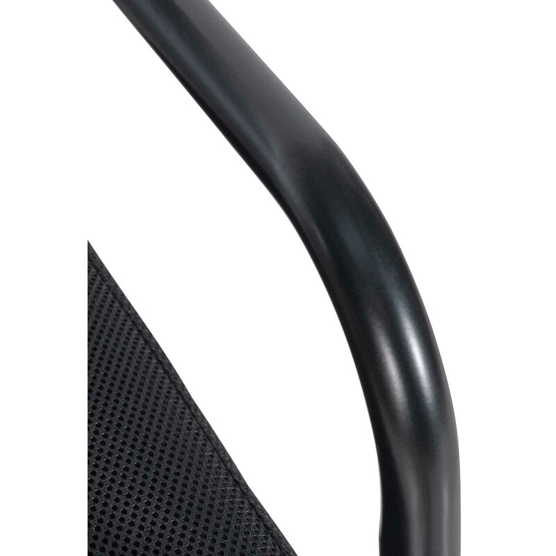 Moderne behagelig gyngestol med stofbetræk og krommet metalramme