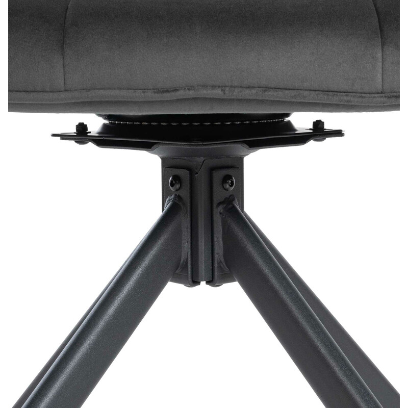 Westport fløjlsbelagt drejelig spisestol med 4-benet metalben ergonomisk rygstøtte