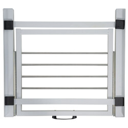 Sebastian pladsbesparende vaskemaskine-tilslutningsramme med udtrækkelig vasketøjsholder og spændebånd