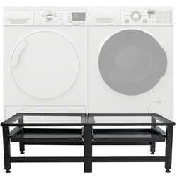 Tampa dobbelt vaskemaskineplatform metal justerbar med skuffe 400 kg