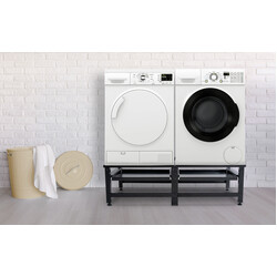 Tampa dobbelt vaskemaskineplatform metal justerbar med skuffe 400 kg