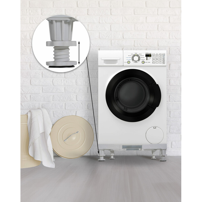 Justerbart vaskemaskineunderlag 300 kg med vandvater og højdejustering