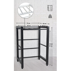 Robust rustfri vaskemaskine rack 300 kg belastning justerbare ben