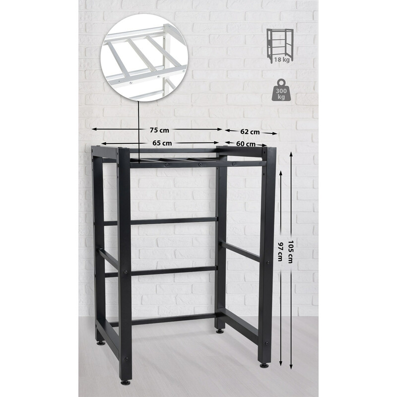 Robust rustfri vaskemaskine rack 300 kg belastning justerbare ben