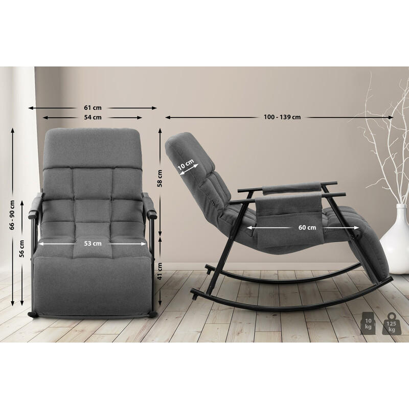 Justerbar komfortabel gyngestol til afslapning og stresslindring