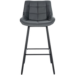 Weston elegant barstol med ribbet sammet eller kunstlæder firebenet metalstel