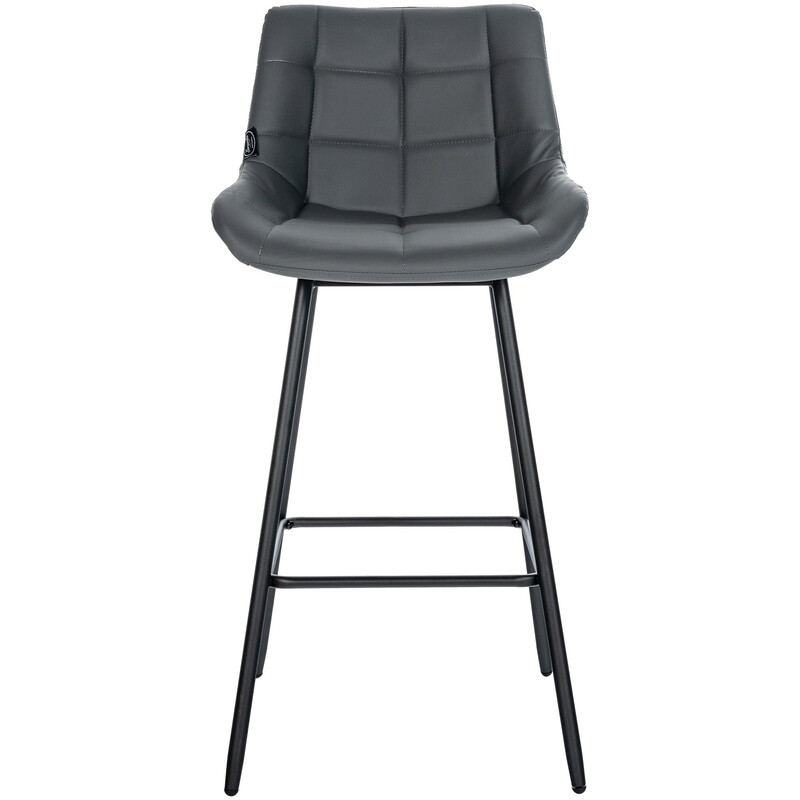 Weston elegant barstol med ribbet sammet eller kunstlæder firebenet metalstel