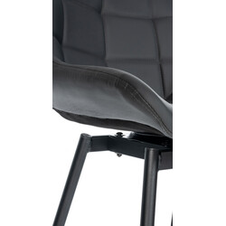 Weston drejelig barstol med fløjl betræk og polstret rygstøtte