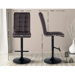 Moderne justerbar barstol med kunstlæder høj ryg og 360° rotation