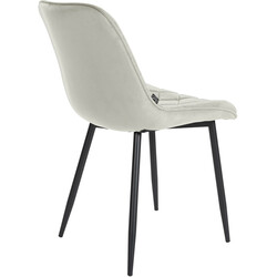 Sammetstol med firebenet metalramme til moderne hjem