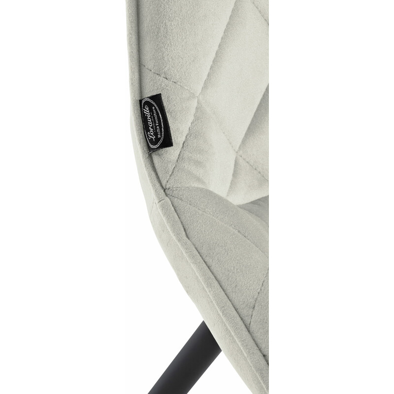 Sammetstol med firebenet metalramme til moderne hjem