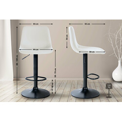 Justerbar moderne barstol med polstret ryg og kunstlæder