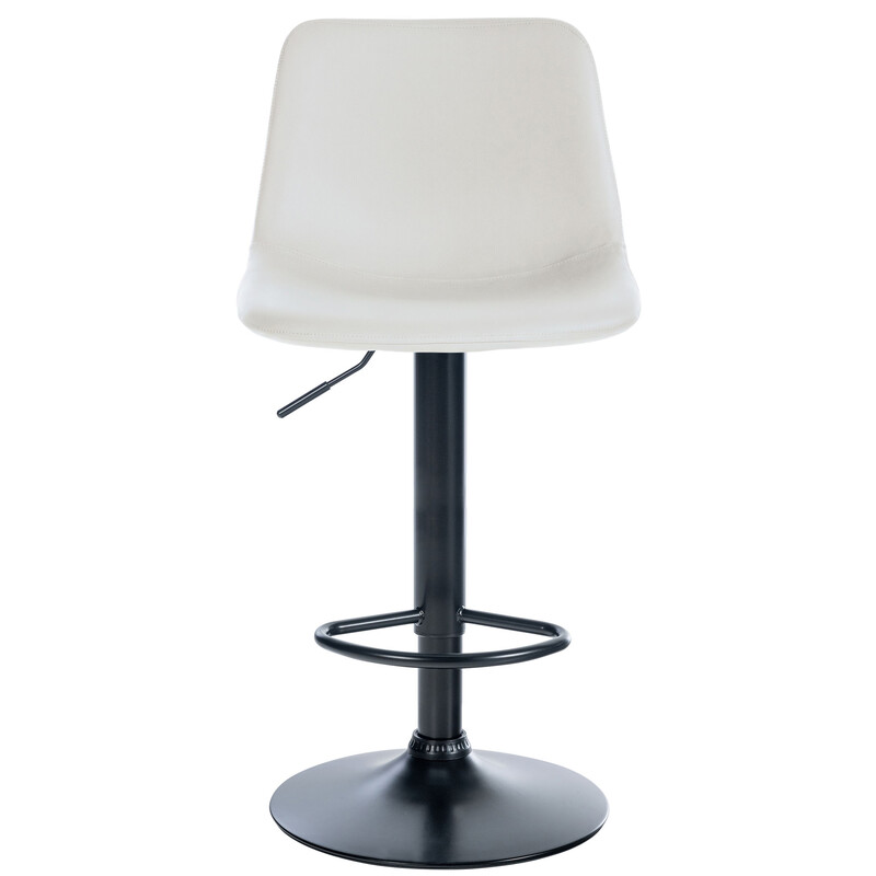 Justerbar moderne barstol med polstret ryg og kunstlæder