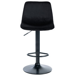 Elegant moderne justerbar fløjlet barstol med drejende sæde og metalramme