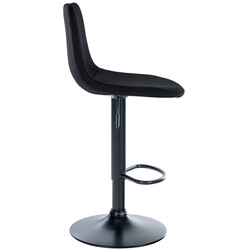 Elegant moderne justerbar fløjlet barstol med drejende sæde og metalramme