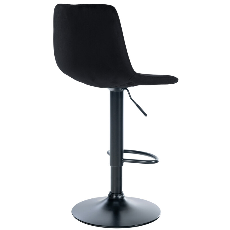Elegant moderne justerbar fløjlet barstol med drejende sæde og metalramme