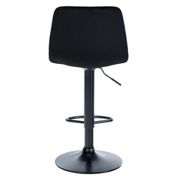 Elegant moderne justerbar fløjlet barstol med drejende sæde og metalramme