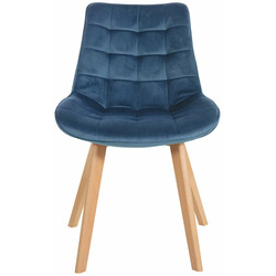 Brook spisestuestol med fløjlsbetræk og træben i skandinavisk stil