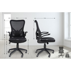 Hudson ergonomisk kontorstol med justerbar korsrygsstøtte netryg og fem hjul