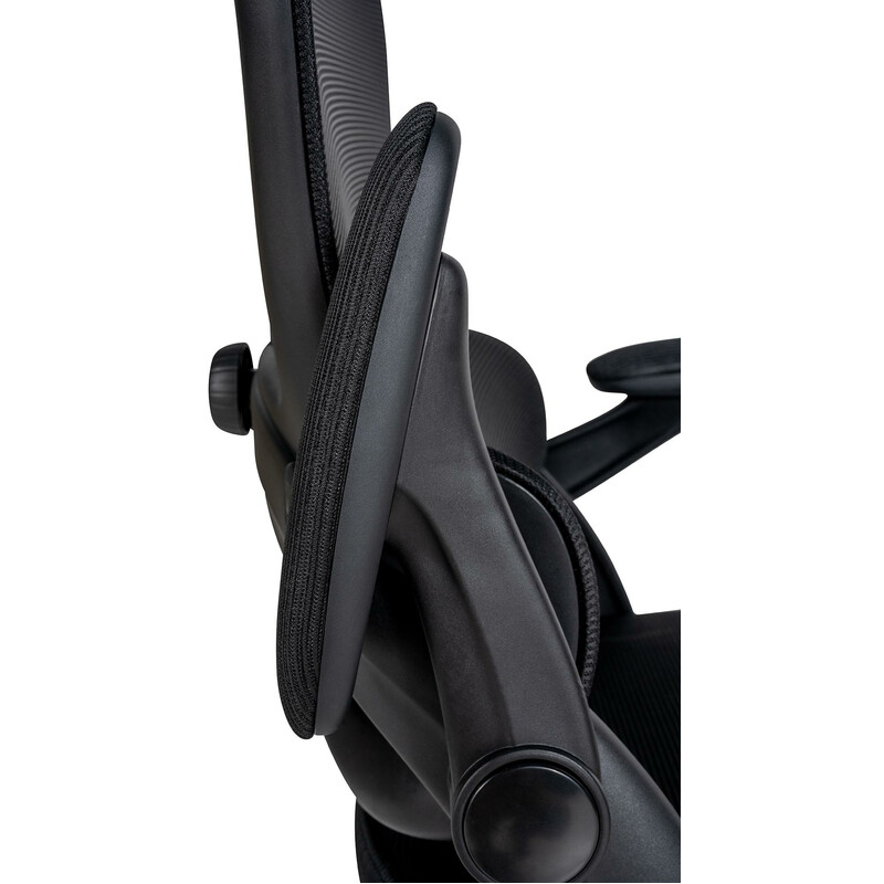 Ergonomisk kontorstol med justerbar korsrygsstøtte justerbare armlæn og åndbart netstof