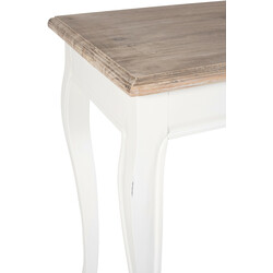 Stilfuldt genanvendt fyrretræ konsolbord med buede ben