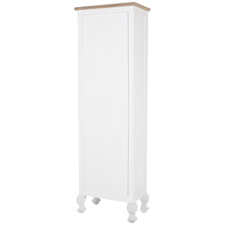 Hvid træbogreol med fire naturlige hylder og flad top