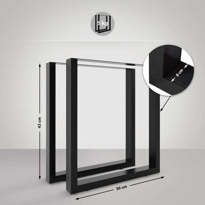 Velden sofabordben robuste stilfulde pulverlakerede ben nemme at montere