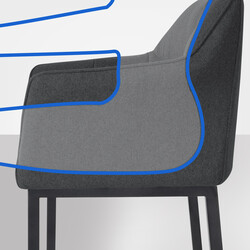 Damaso barstol med filtbetræk og fire ben