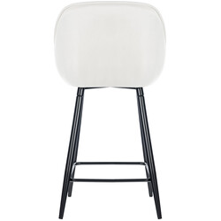 Gibson fløjlsbarstol med høj ryg og fodstøtte sort metalramme