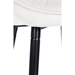 Gibson fløjlsbarstol med høj ryg og fodstøtte sort metalramme