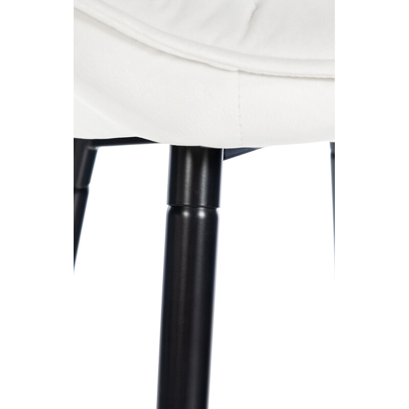 Gibson fløjlsbarstol med høj ryg og fodstøtte sort metalramme