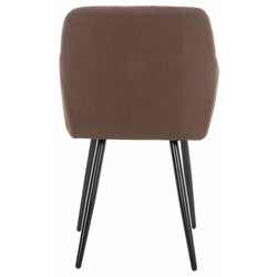 2 moderne polstrede spisestole med armstøtter og metalramme