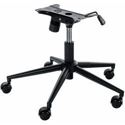 Justerbar kontorstolramme i metal med bøjlemekanisme og fem hjul