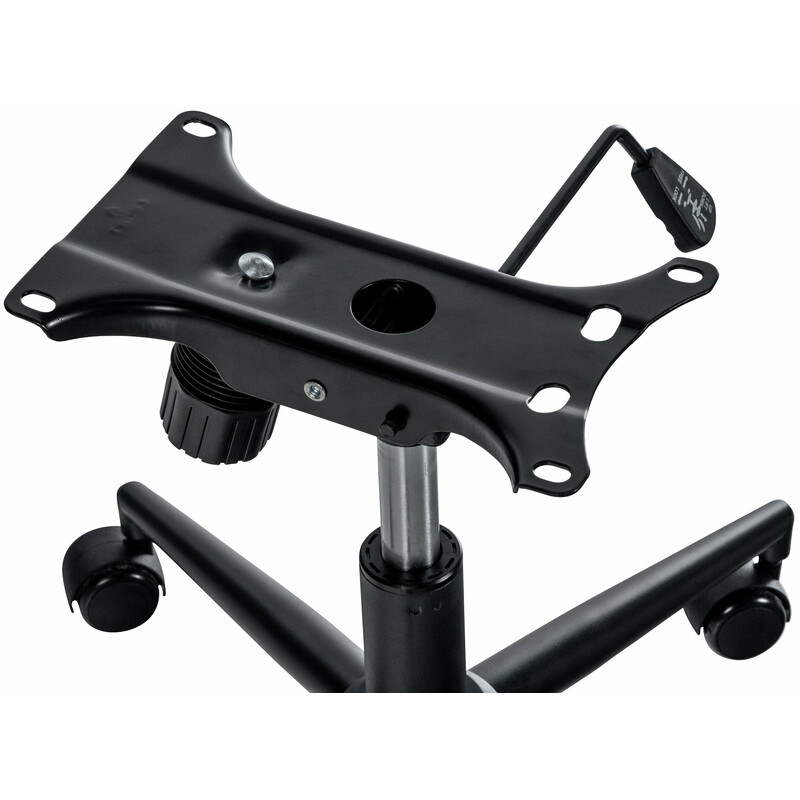 Justerbar kontorstolramme i metal med bøjlemekanisme og fem hjul