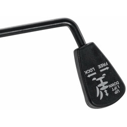 Justerbar kontorstolramme i metal med bøjlemekanisme og fem hjul