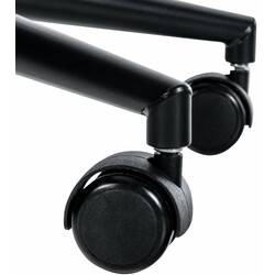 Justerbar kontorstolramme i metal med bøjlemekanisme og fem hjul