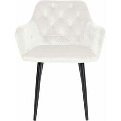 Elegant fløjlsstol med høj ryg 4-benet metalramme