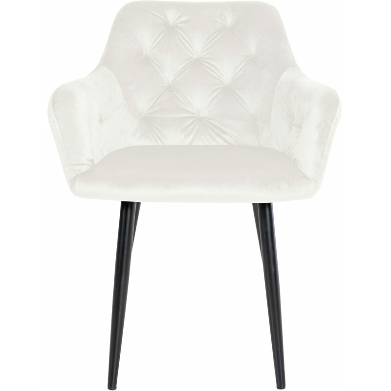 Elegant fløjlsstol med høj ryg 4-benet metalramme