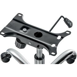 Justerbar metal kontorstolramme med 5 hjul og svingmekanisme